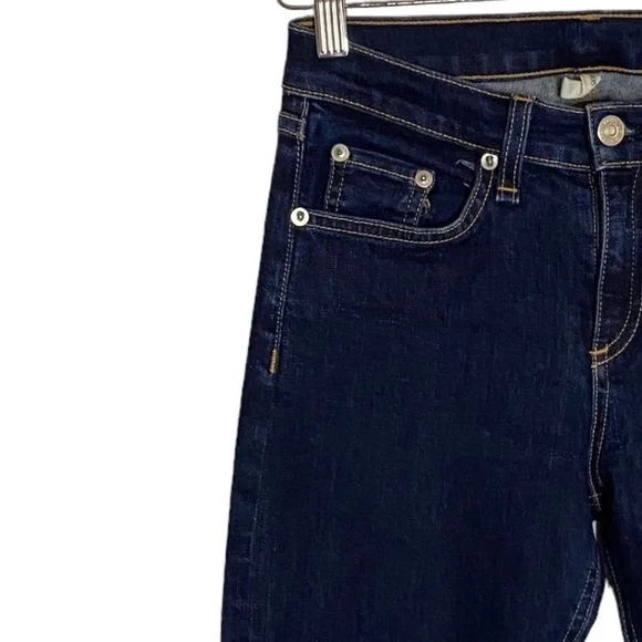 Rag and Bone High Rise Skinny Jean Dark Blue Wash Stretch 25 - Picture 6 of 16